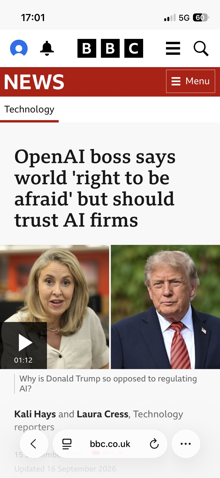 AI headline about a model appearing afraid