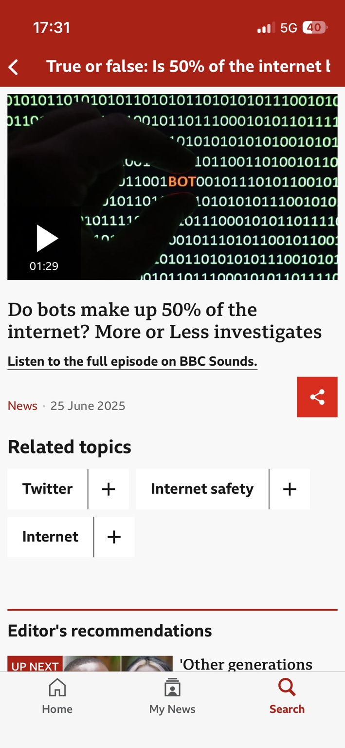 AI headline about bot traffic